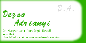dezso adrianyi business card