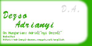 dezso adrianyi business card